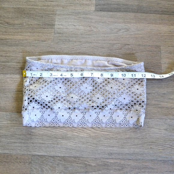 Aerie Strapless Lace Tan Neutral Sand Bralette Size Small - Picture 2 of 3